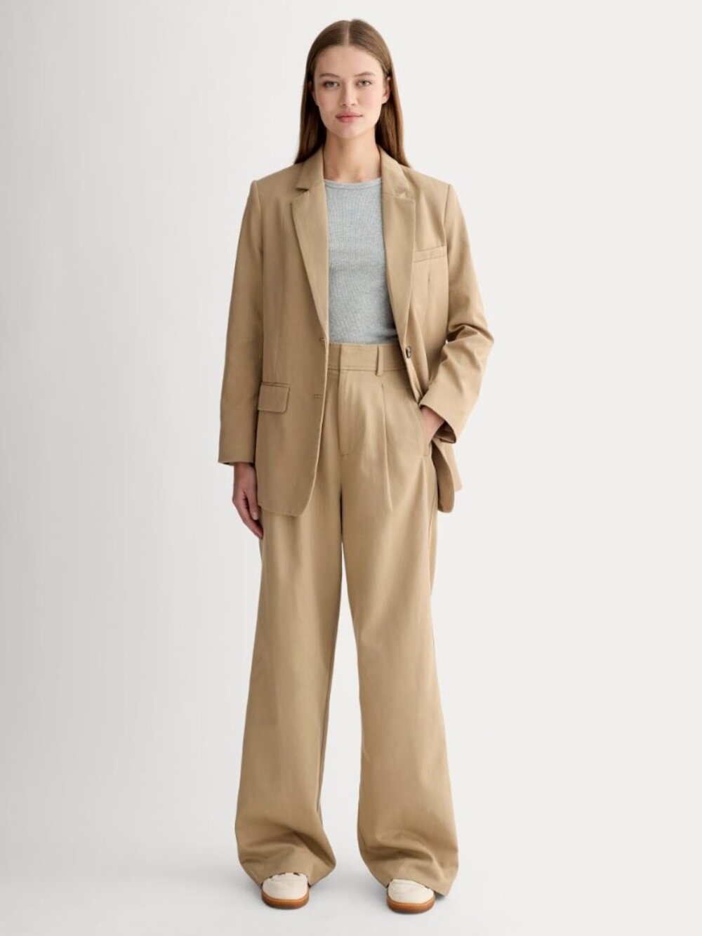 Everlane Draper Pleated Pant Buttersmooth Ash Brown Size 00 New Unworn